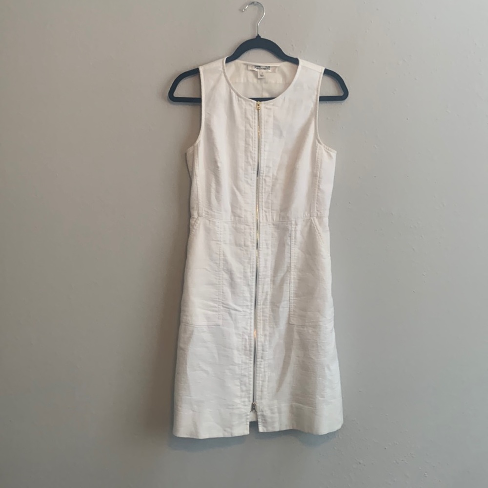 Diane Von Furstenberg White Zip-up Dress